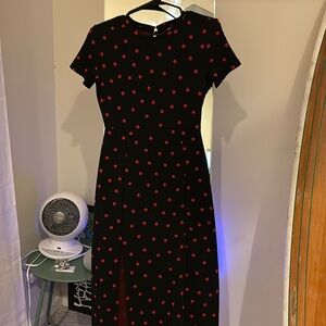 Zara size S dress, black with red dots